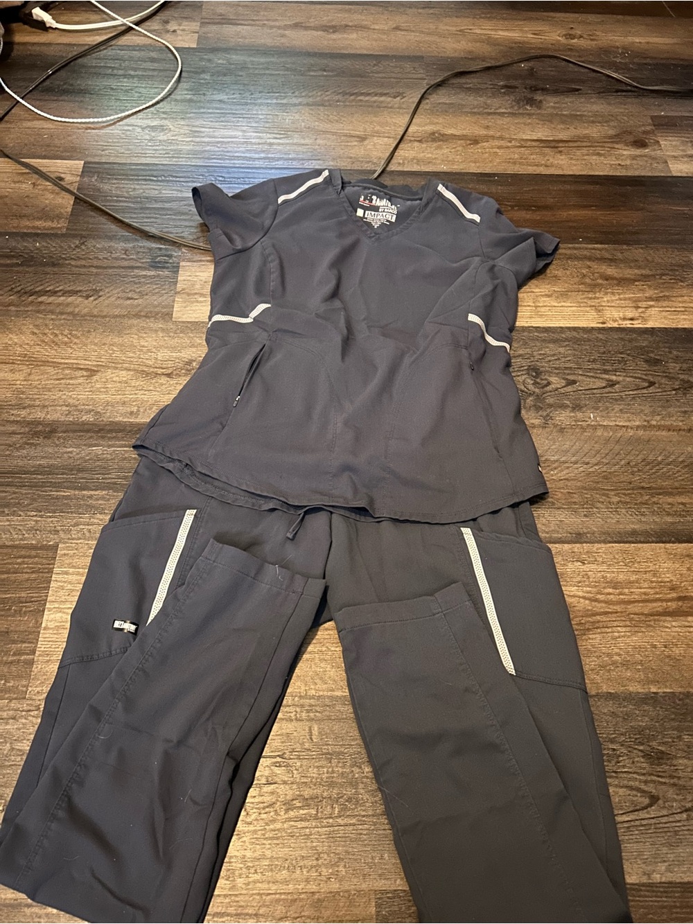 Grey's Anatomy Black Straight Leg Scrub Pants